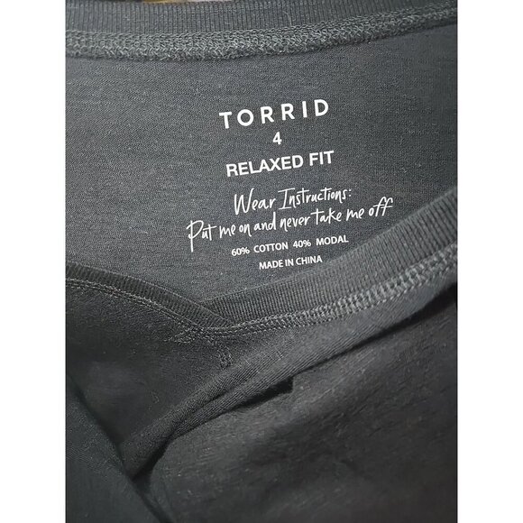 Torrid Cotton Modal Slub V-Neck Long Sleeve Dolman Tee - Picture 7 of 8